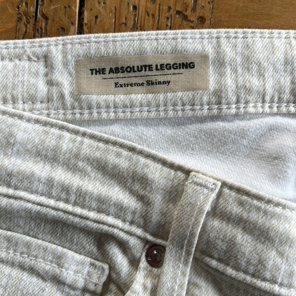 Ag Adriano Goldschmied Absolute Leggings Extreme Skinny Jeans Cream Beige 27R - Picture 8 of 13